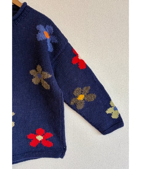 ecuador hand knit daisy sweater