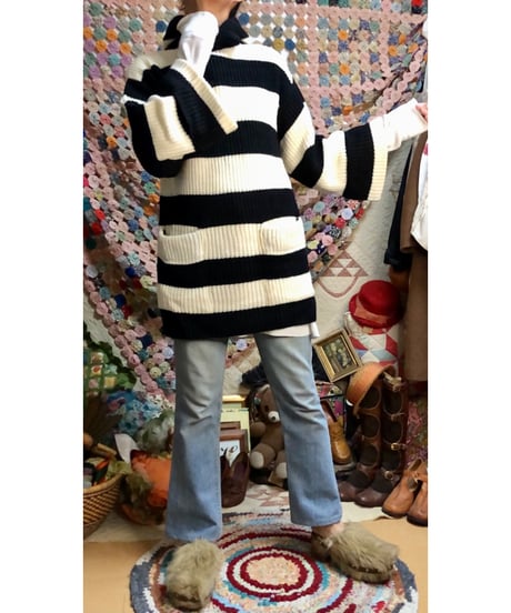 70s stripe hoodie knit