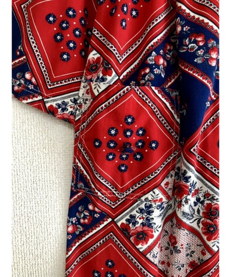 handkerchief patchwork print robe