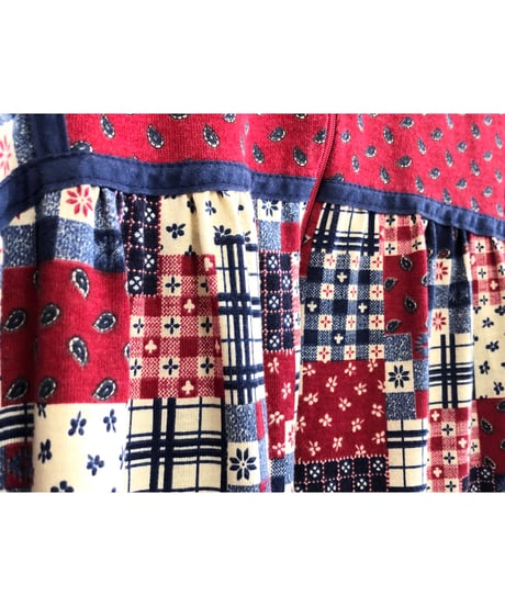 patchwork print dress