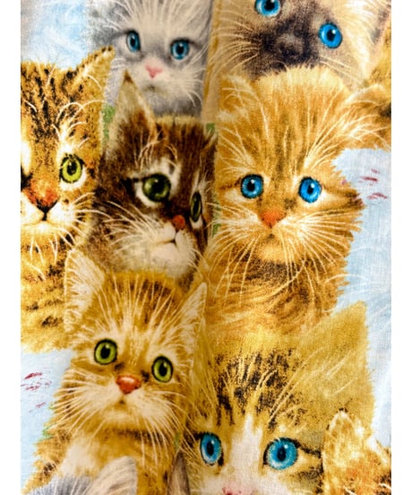 cats print super wide leg pants