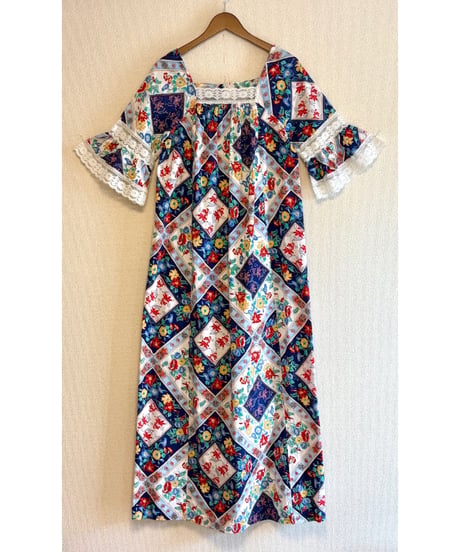 70s flower print dress