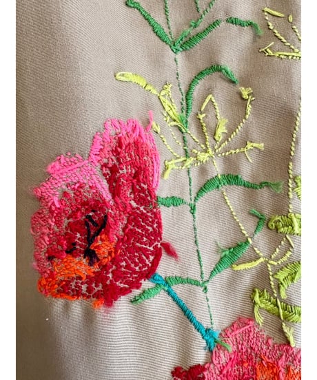 hand embroidered super wide leg pants