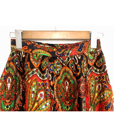 70s paisley quilting skirt