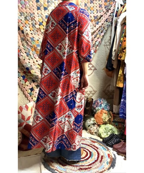 handkerchief patchwork print robe