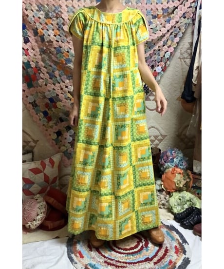 70's patchwork print dress