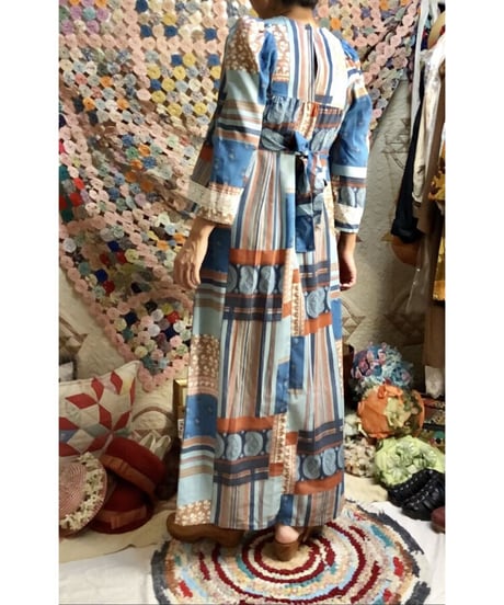 70's patchwork print dress