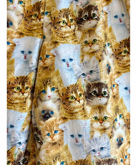 cats print super wide leg pants