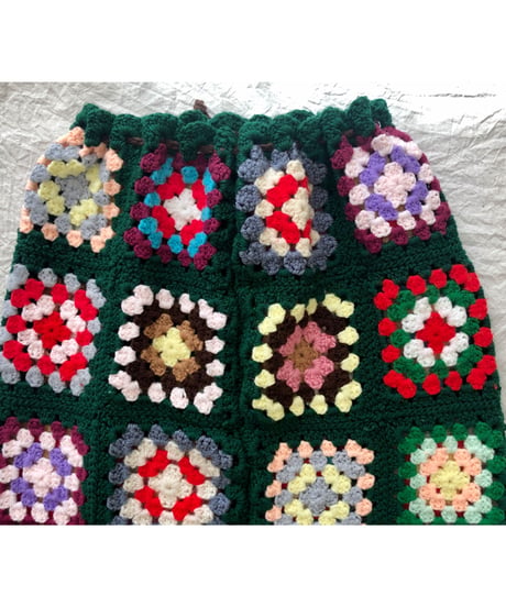 granny square skirt green