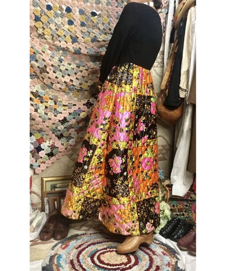 1960's flower quilting one-piece