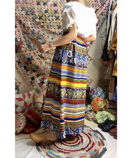 60's psychedelic pattern maxi skirt