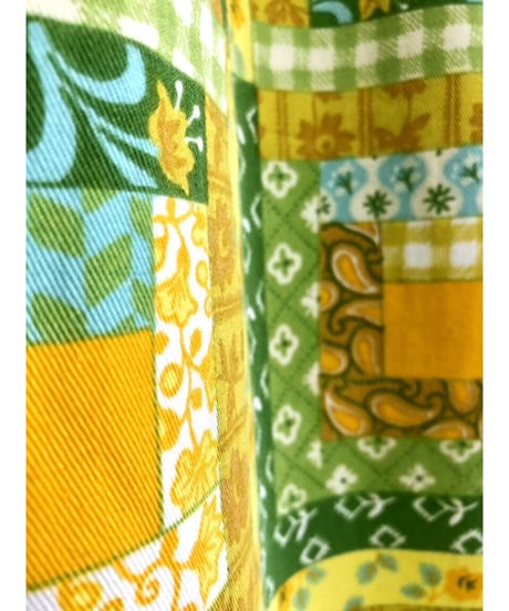 70's patchwork print dress