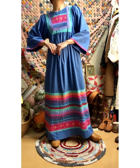 70s patchwork cotton dress