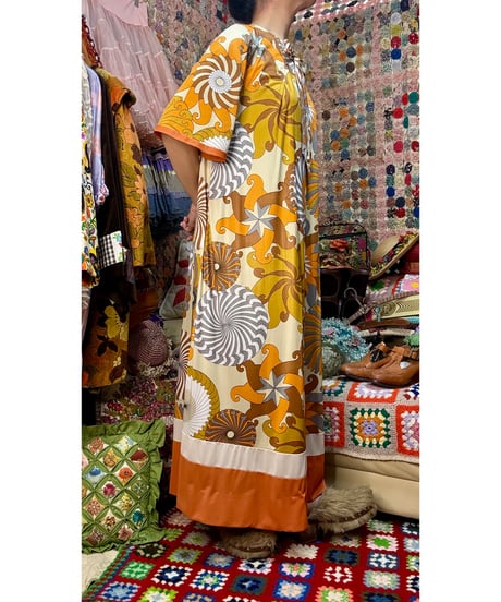 70s psychedelic print dress