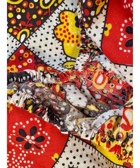 70s patchwork print dress