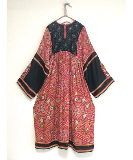 70's mirror work embroidered dress