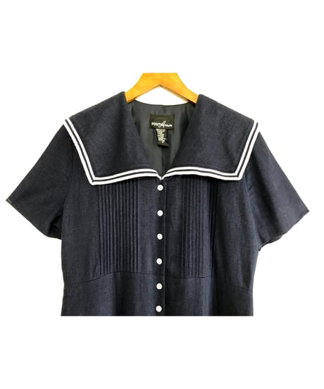 sailor collar linen dress