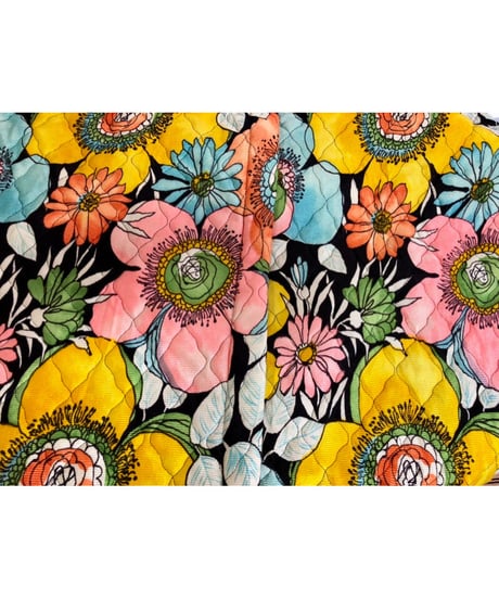 60's flower quilting dress