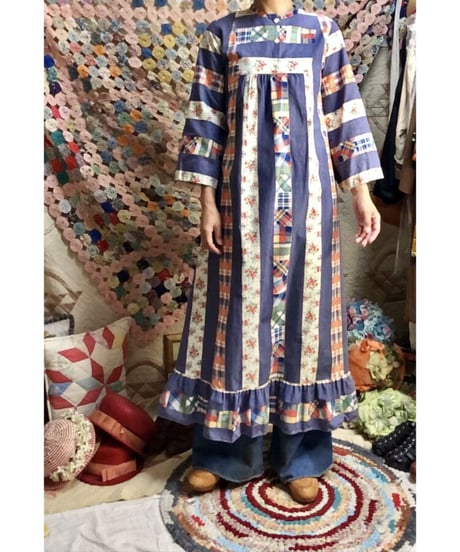 patchwork print dress