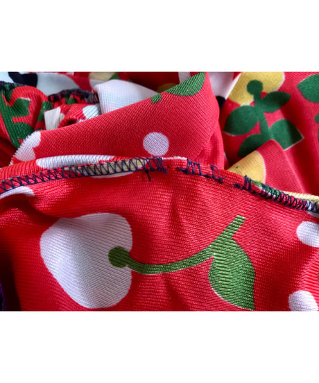 70s fruits and flower dress