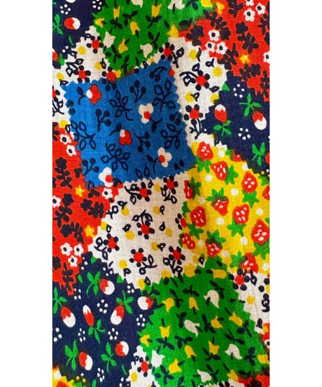 70s patchwork print wide leg pants