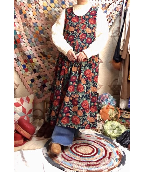 corduroy flower one-piece