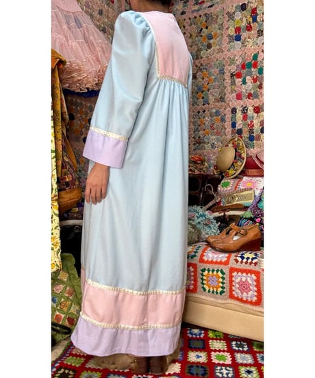 70s pastel fleece dress