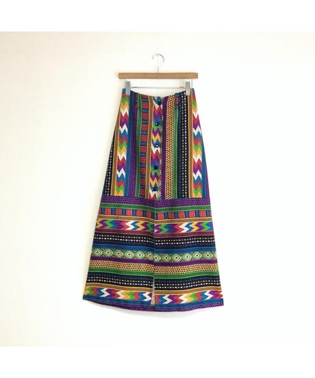 native pattern print maxi skirt