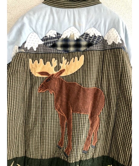 patchwork animal motif quilting jacket
