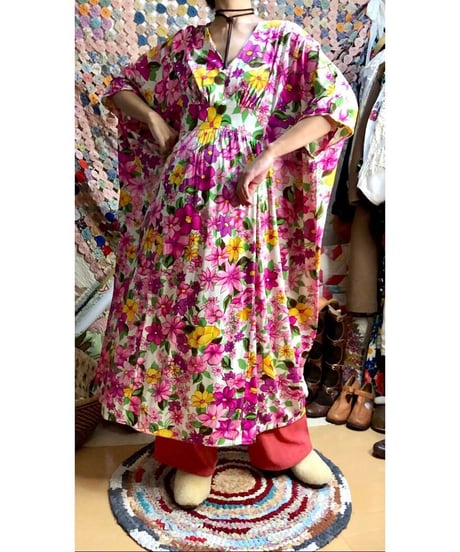 70s flower easy dress