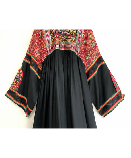 70's mirror work embroidered dress