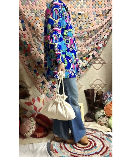 50's nylon woven purse