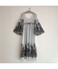 botanical flare sleeve one-piece