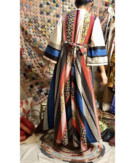 70's patchwork print one-piece