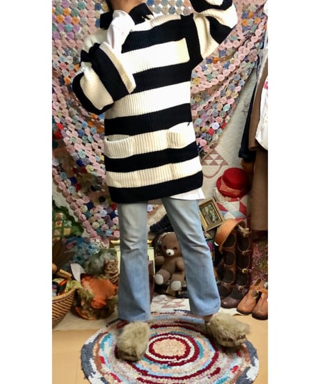 70s stripe hoodie knit