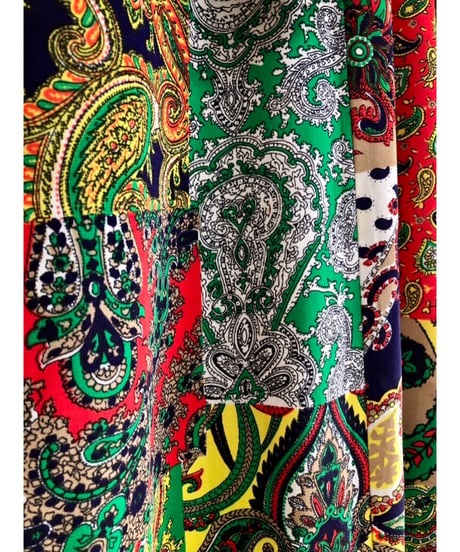 patchwork print paisley dress