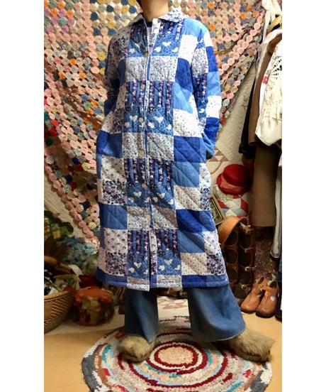 patchwork print quilting coat