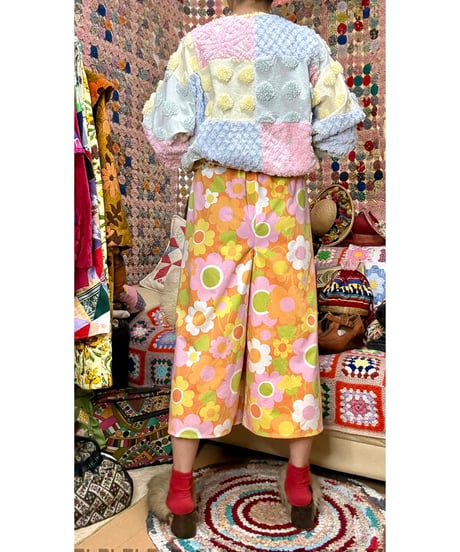 flower print gaucho pants（70s fabric）A