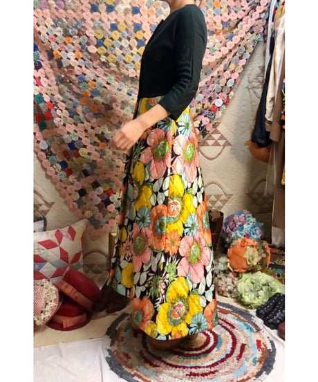 60's flower quilting dress