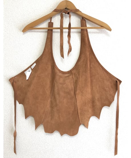 leather and feather halter crop top