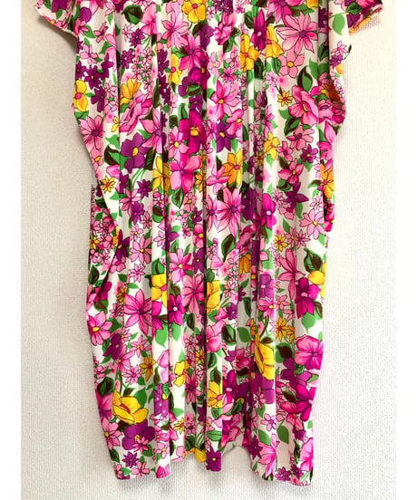 70s flower easy dress