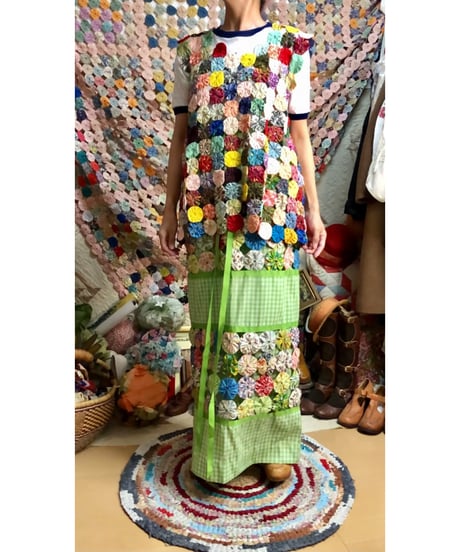 70s yo-yo quilt skirt