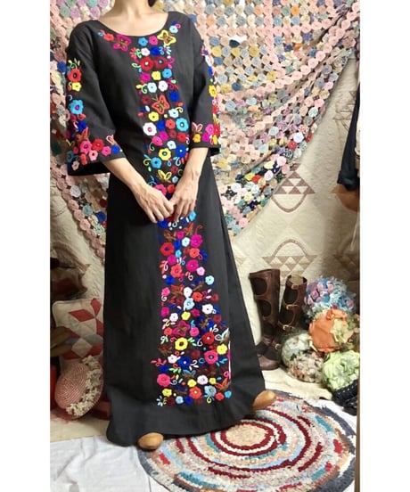 60-70's hand embroidered mexican dress