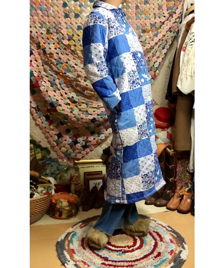 patchwork print quilting coat