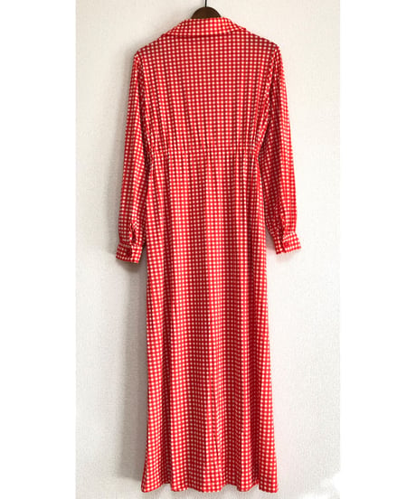 70s checkered polyester dress