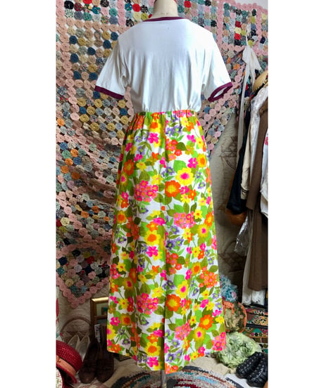 60-70's hawaiian flower skirt