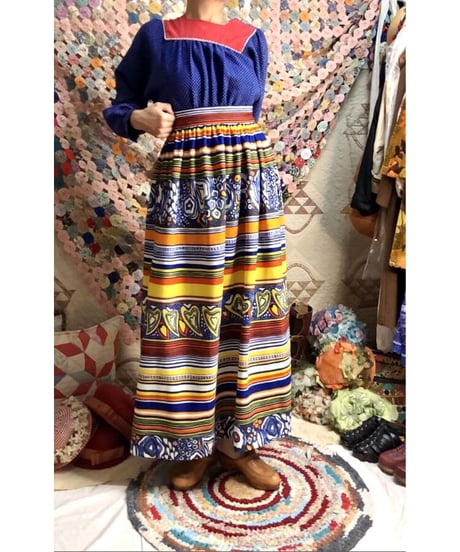60's psychedelic pattern maxi skirt