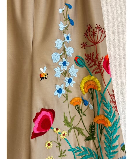 hand embroidered super wide leg pants