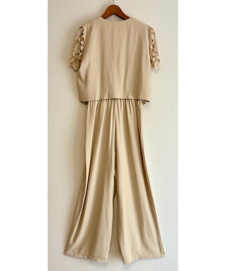 80s cut work lace jump suit