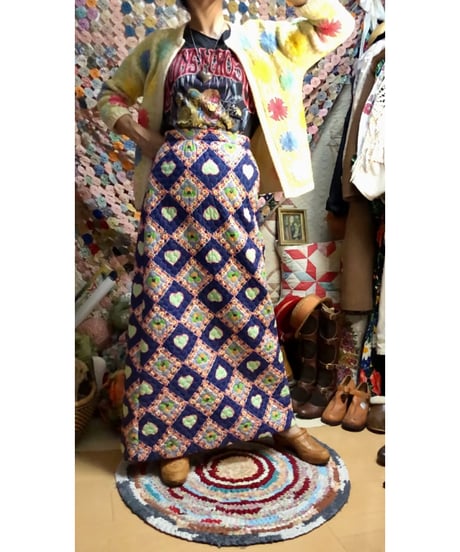 70s heart motif quietd skirt